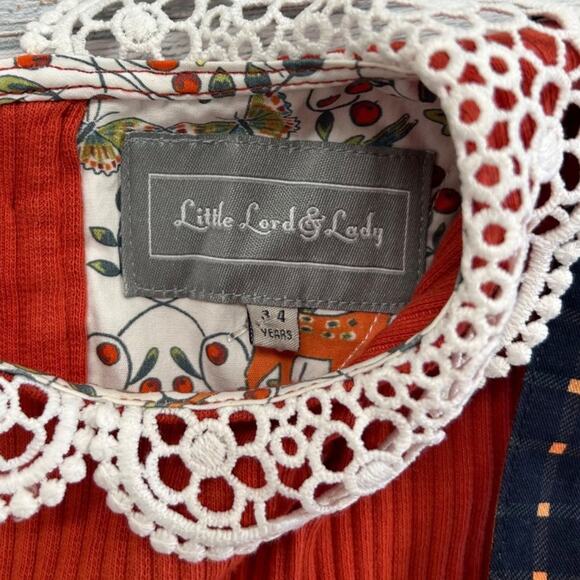 Little Lord & Lady 2 Piece Top Polka Dot Overall Dress Set Girls 3-4 - Picture 5 of 9